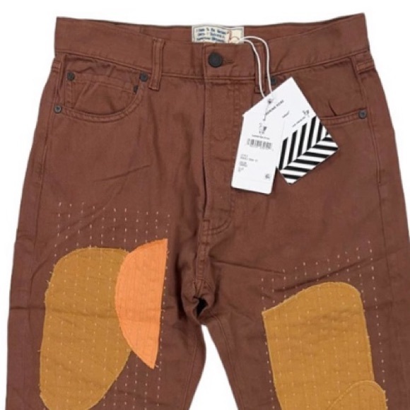 Sandrine Rose by Free People Brown (Carrub)  Patchwork Pants Size 28 - Picture 7 of 15